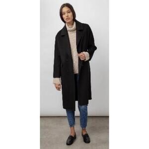 New Rails Bristol Wool Coat In Black Size M $398